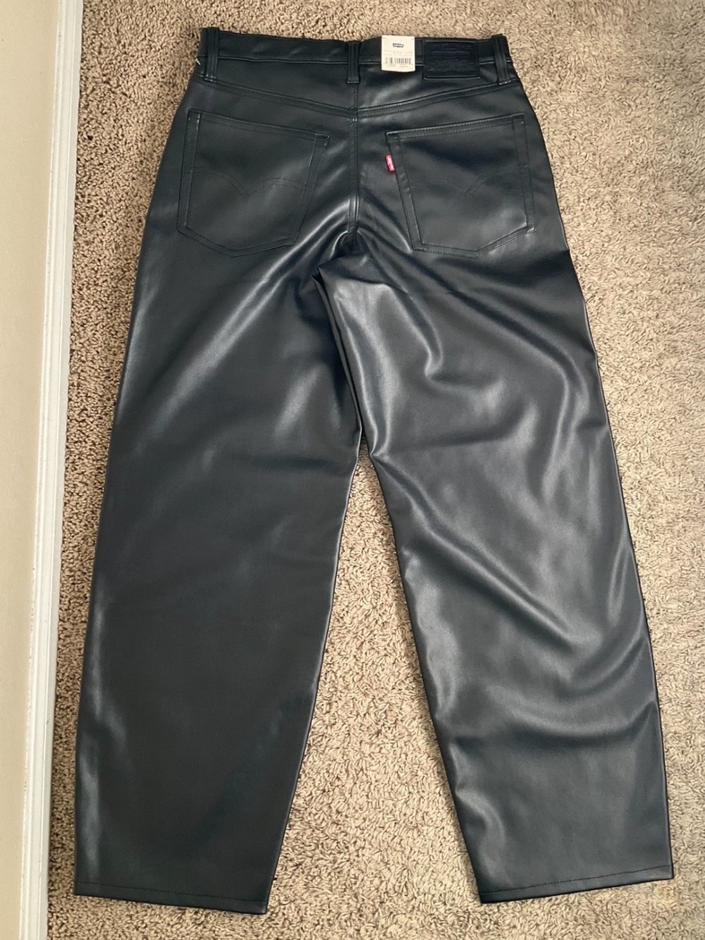 Levi’s Black Faux Leather Men's Straight-Leg Pants